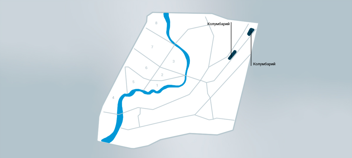 Колумбарий Пороховского кладбища, схема Колумбарий Пороховского кладбища, схема
